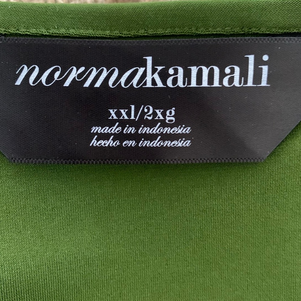 Norma Kamali Jersey Short Sleeve Wrap Dress Olive Green Size XXL NWT - Picture 7 of 13